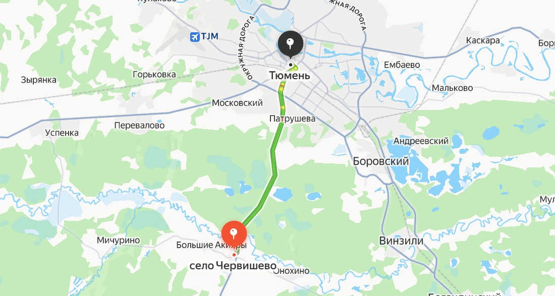 Червишево — Тюмень