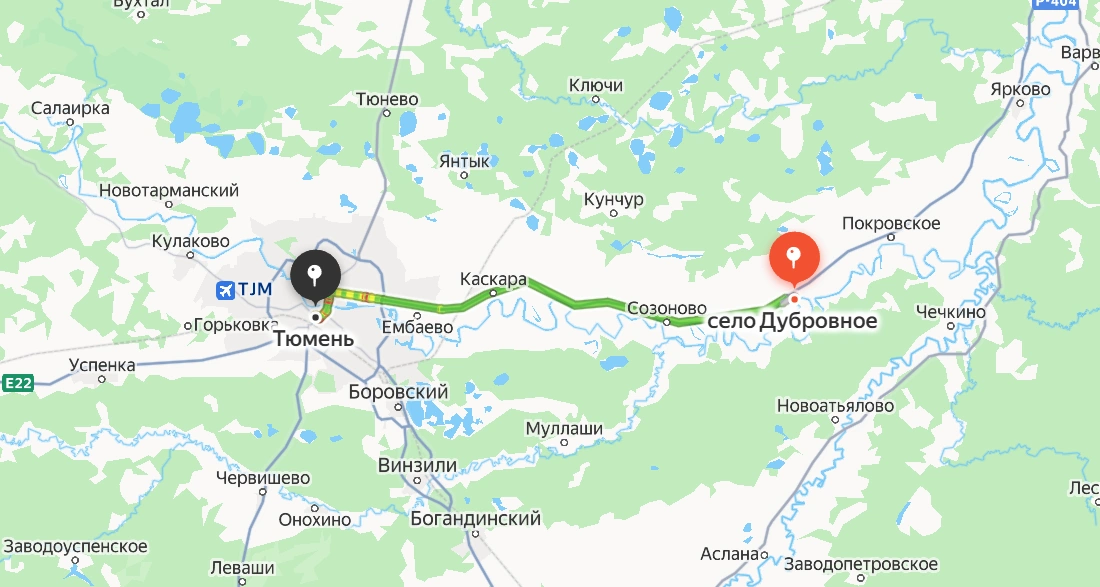Дубровное — Тюмень
